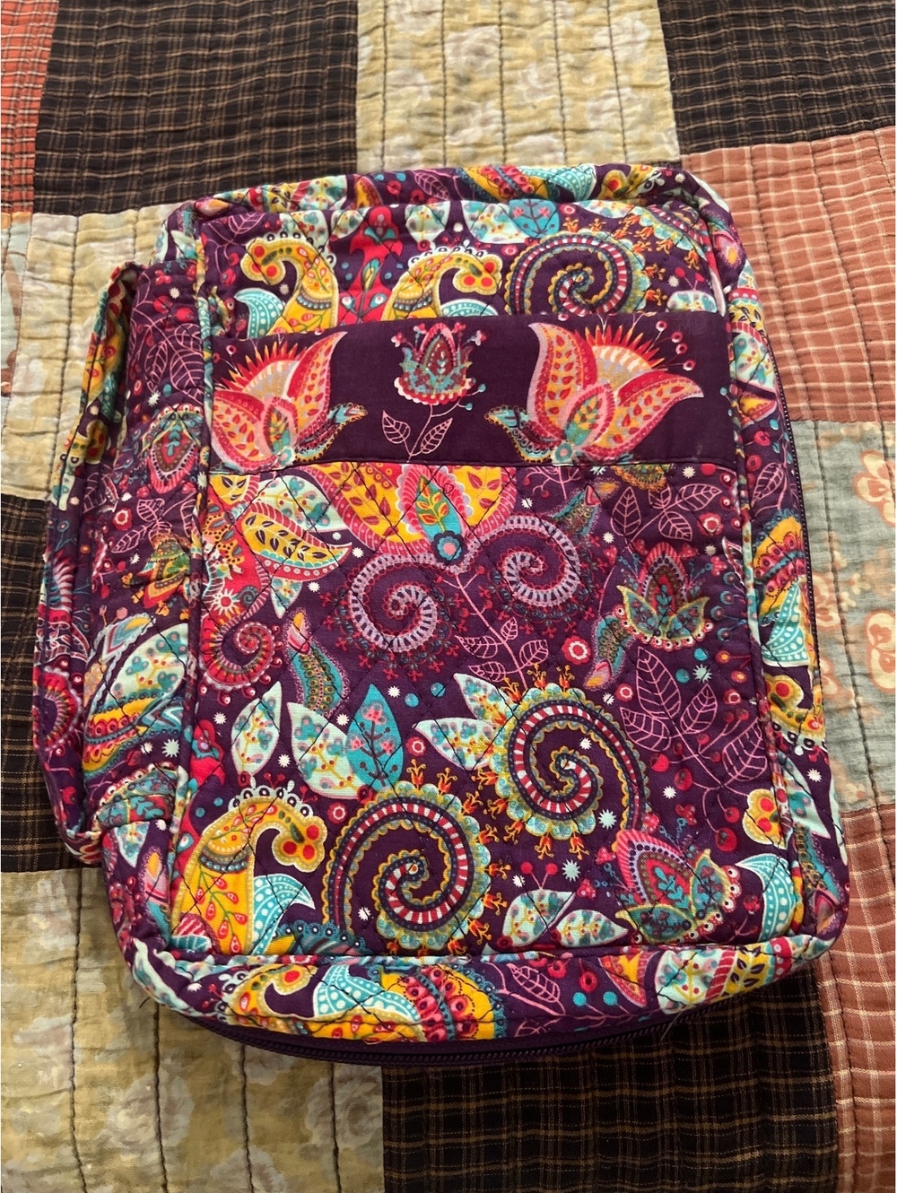 Diwi Colorful Quilted book/bible Bag with Floral Paisley Pattern